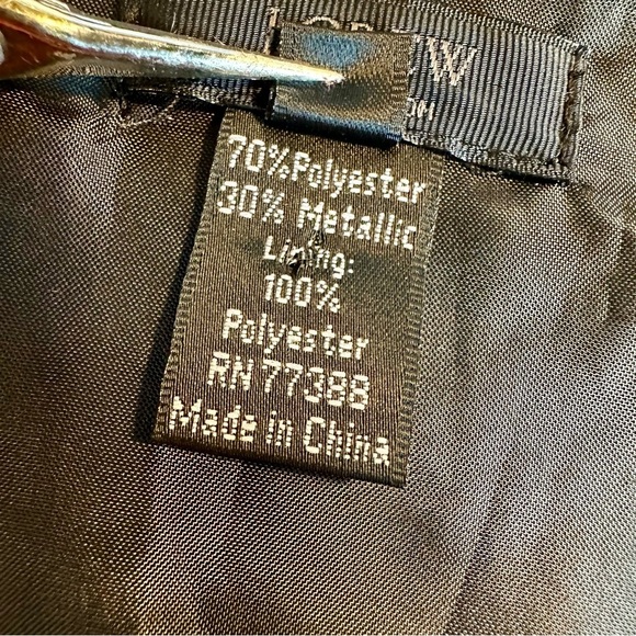 J. Crew Collection Black & Silver Metallic Textured Jacquard Short Sleeve Dress - Picture 7 of 13